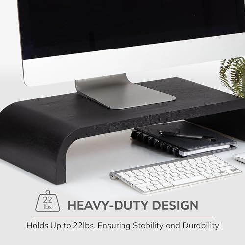 Anji Mountain Monitor Stand for Desk - Desktop Organizer & Laptop Riser, Ergonomic Monitor Riser, Space-Saving, Durable, Easy Assembly & Ideal for Home & Office, Black, Classic - Image 3