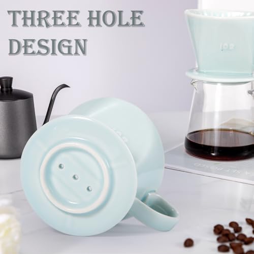 Pour Over Coffee Dripper, Ceramic Pour Over Coffee Maker, Green - Image 5