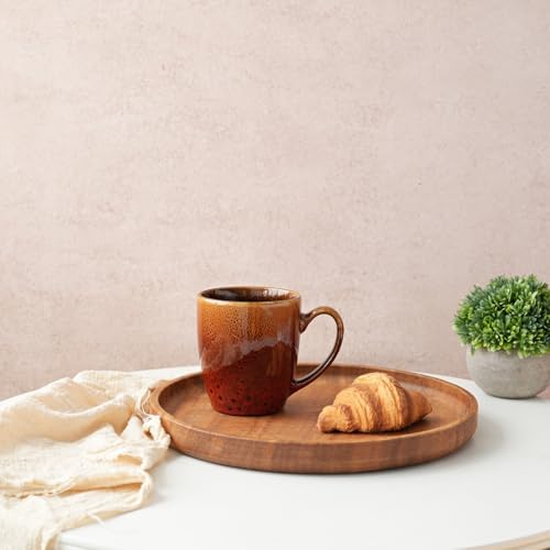 Bosmarlin Ceramic Coffee Mug Set of 4, 17 Oz, Coffee Cups with Big Handle, Microwave Safe, Unique Reactive Glaze (Orange&Red) - Image 5