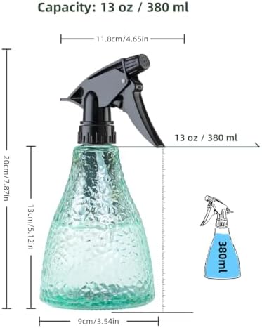 Glass Plant Mister Spray Bottle for Indoor Plants, 13oz, Mint Green - Image 2