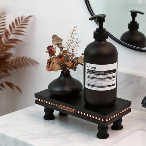 Bathroom Tray Pedestal Stand, Waterproof Wood Riser for Bathroom Counter - Image 2