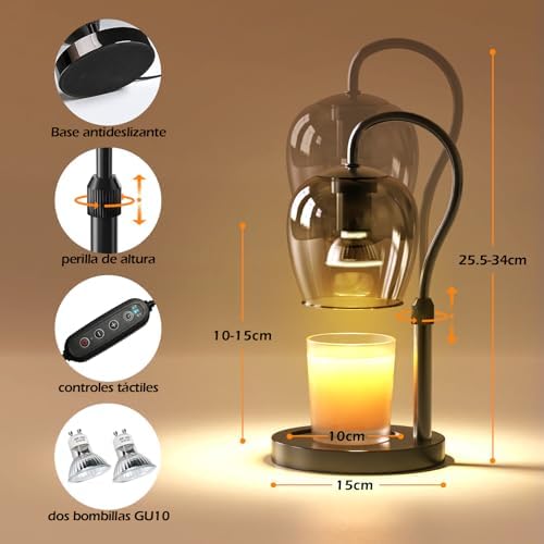 Goblet-Style Candle Warmer Lamp with Timer & 4-Level Dimmer - Image 3