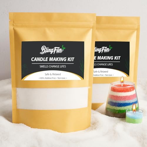 Snow Pearled Candles Sand-Refillable Sand Wax, DIY Candle Beads and Wicks, for Home Decor, Parties, Events-2.2LB by Blingfun