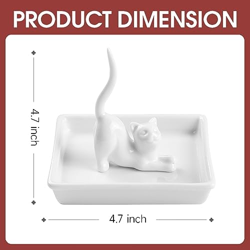 PUDDING CABIN Cat Mom Gifts for Women, Cat Ring Holder for Jewelry, Jewelry Tray Dish Rings Bracelets Earrings Trinket Tray, Gifts for Cats Lovers Mother's Day Birthday Christmas Wedding - Image 5