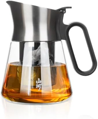 ZENS 17 oz Small Glass Teapot with Infuser For Loose Leaf Tea Steeper by ZENSLIFESTYLE