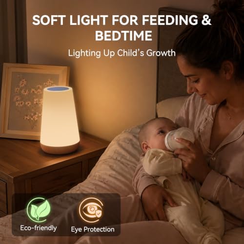 Auxmir Rechargeable Night Light, Touch Table Lamp with Remote, Light Brown - Image 4