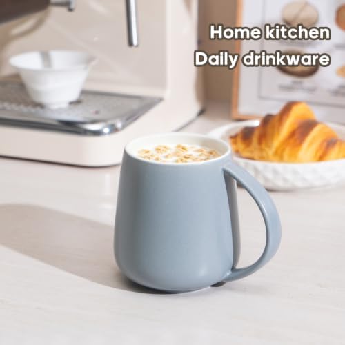 Eyoriza 15Oz Matte Ceramic Coffee Mug - Modern Large Coffee Cups Tea Cup with Big Handle for Home and Office, Ideal Gift for Men Women, Microwave and Dishwasher Safe, Grey - Image 5