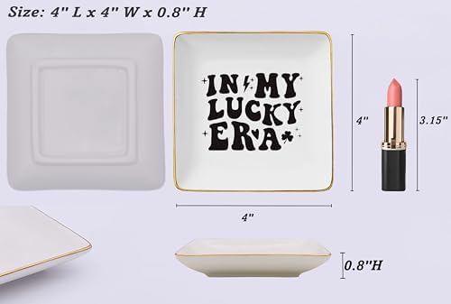 NZY Lucky Gifts Shamrock Pride St. Patricks Day Gift - Ceramic Jewelry Tray Trinket Holder Ring Dish - Image 5