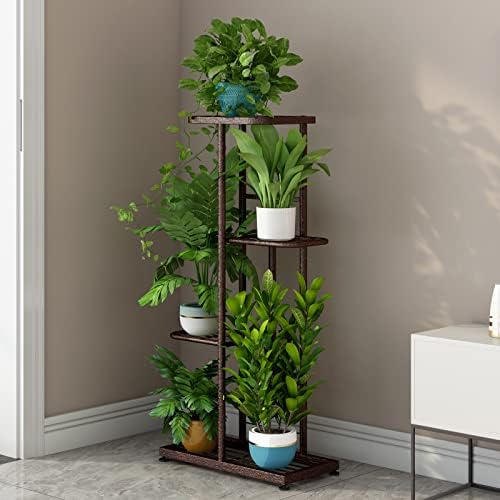 LINZINAR 4 Tier Plant Stand Indoor Outdoor Metal Flower Pot Display Shelf - Image 3