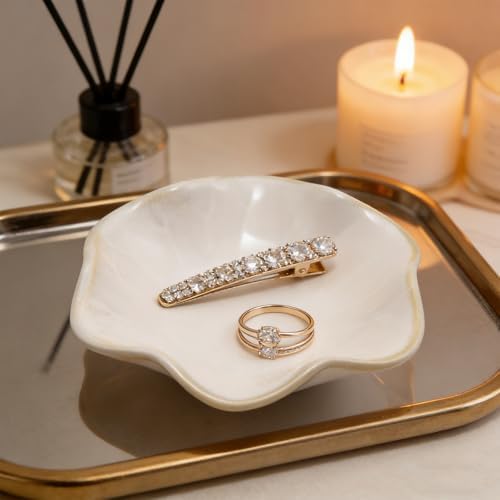 Ceramic Trinket Dish, Jewelry Dish Tray, 4 Inch White - Image 5