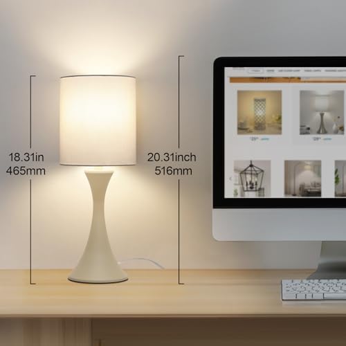 Dimmable Table Lamp, 3 Way Touch Control Desk Lamp, Small Bedside Light - Image 4