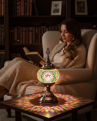 Ottoman Mosaics Turkish Mosaic Lamp Kit | DIY Art & Craft Project for Adults | Make Your Own Handmade Lamp (Green) - Image 3