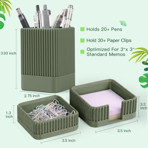 Aesthetic Desk Organizer Set,3-Piece Sturdy Plastic Office Accessories - Image 4