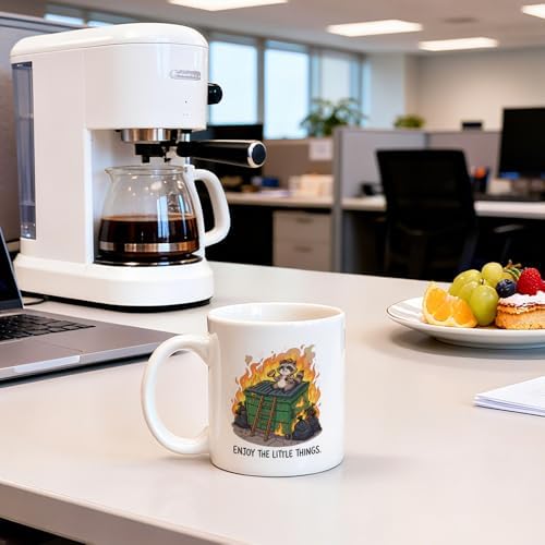 Enjoy The Little Things 11 oz Raccoon Lover Ceramic Coffee Mug - Image 4