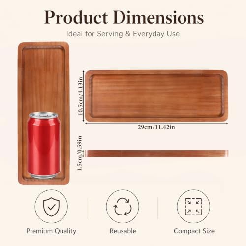 Small Wooden Tray, Rectangular Wood Serving Tray - Image 2