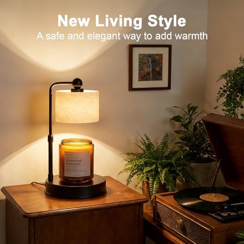 Candle Warmer Lamp with Timer, Best House Warming Gift, Height Adjustable & Dimmable Electric Candle Warmer Lamp, Includes 2 Bulbs, Birthday Gift for Women, Mom, Housewarming - Flaxen - Image 5