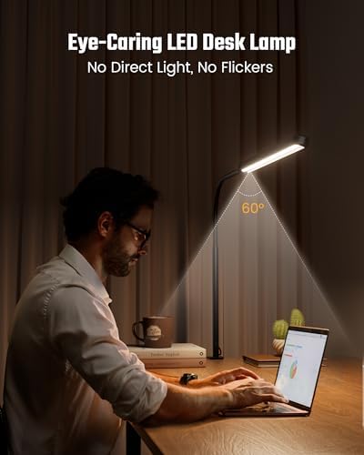 SUPERDANNY Eye-Caring LED Desk Lamp Work Lamp Office Lamp with Side Clamp - Image 2