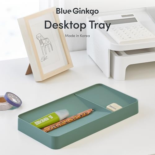 BLUE GINKGO Desk Organizer Tray, Green, Made in Korea - Image 2