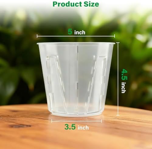Bluepro 5 Inch Side-Open Orchid Pots 12 Pack, Plastic Nursery Planters with Detachable Side Walls for Easy Repotting, Breathable Slotted Flower Pots with Drainage for Root Health - Image 2