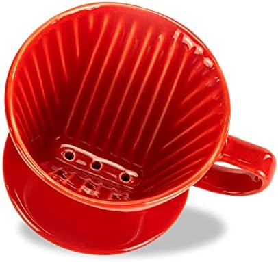 Pour Over Ceramic, Coffee Dripper Ceramic Coffee Maker,Red - Image 3
