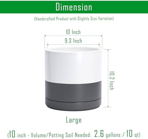 D'vine Dev 10 Inch Ceramic Planter Pot, White/Grey, 94-O-E-6 - Image 3