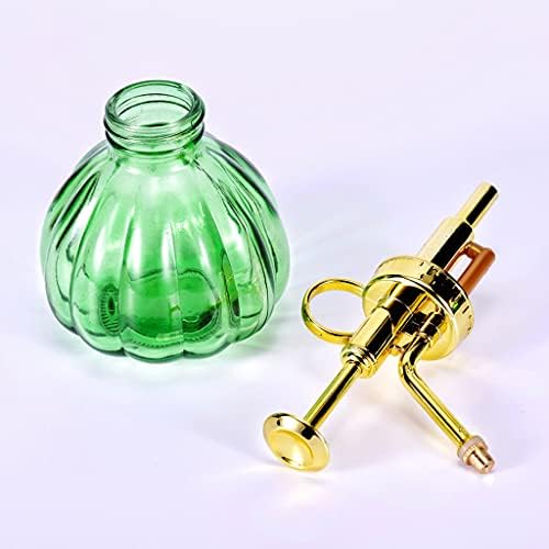 Glass Plant Mister Spray Bottle, 6.5" Green Glass Water Spray Bottle with Gold Top Pump Small Watering Can, Small Plant Sprayer Mister for Indoor Outdoor House, Green+Gold (Green+Gold C) - Image 3