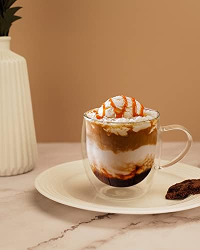 LIBWYS 2 Pack Double Walled Coffee Cups Glasses Mug, 8.5oz Borosilicate - Image 6