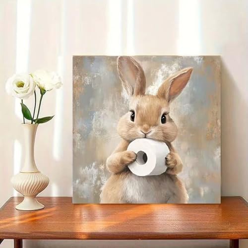 OJTOYART Animal Diamond Painting Kits for Adults,5D Cute Rabbit Diamond Art Kits for Beginners,DIY Round Full Drill Dots Painting with Gem Art Craft Kits for Home Wall Decor 12x 12 Inch - Image 5