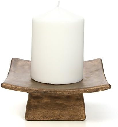 Hosley Square Candle Holder Pedestal with Incense Stick Holder – Decorative Display Stand for Pillar Candles, Small Décor & Meditation Spaces - Image 6