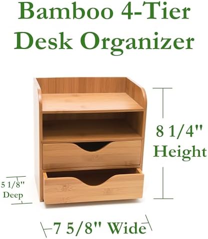 Lipper International 4-tier Mini Desk Organizer, Brown - Image 2