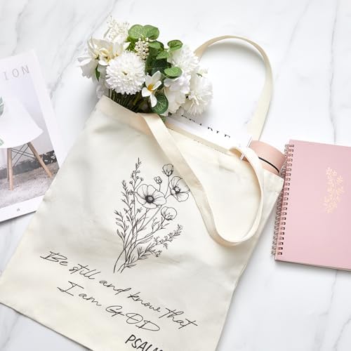 Jutom 110 Pcs Bible Study Supplies Bible Journaling Kit with Canvas Tote Bag Pen Case Notebook Highlighters Pen Sticky Note Tabs Page Markers Stickers Tape for Women Christian Christmas Gift(Pink) - Image 3