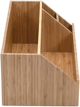 MobileVision Bamboo Desktop All-In-One Organizer for File Folders, Notepads, Pens, Stationary Items, Small Electronics and more - Image 5