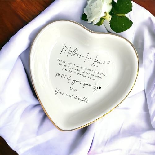 Mother in Law Ring Dish, Heart Jewelry Holder, Mother of the Groom Wedding Keepsake, Second Mom Appreciation Present, Future Mum Trinket Tray - Image 6