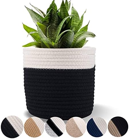 6.5 inch Planter Baskets for Indoor Planters Black&White by Oradrem