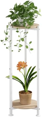 2 Tier Plant Stand Indoor Corner Tall Round Shape Plant Shelf by YIZAIJIA