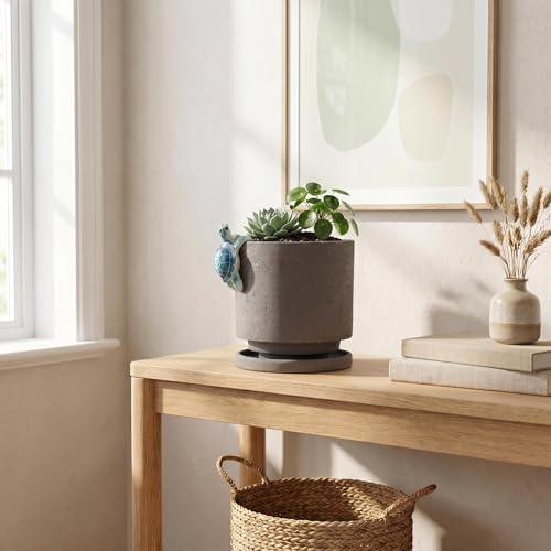 Nihow Ceramic Plant Pot with Cute Resin Figure for Idoor Plants, 5.75 Inch - Image 7
