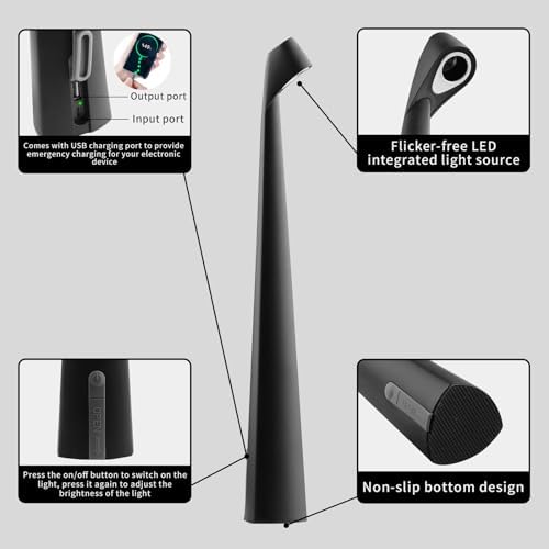 HAPYGI Cordless Rechargeable Reading Metal Table Lamp, 3-Level Brightness - Image 5