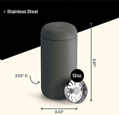 Fellow 12 oz Carter Move Travel Mug - Vacuum-Insulated Stainless Steel Travel Coffee Mug - Coffee Tumbler with Ceramic Interior and Splash Guard - Slate Grey - Image 5