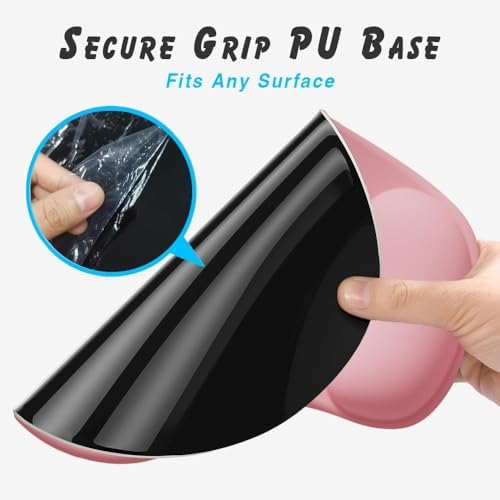 Office Mousepad with Gel Wrist Support - Ergonomic Gaming Desktop Mouse Pad Wrist Rest - Design Gamepad Mat Rubber Base for Laptop Computer -Silicone Non-Slip Special-Textured Surface (01Pink) - Image 5