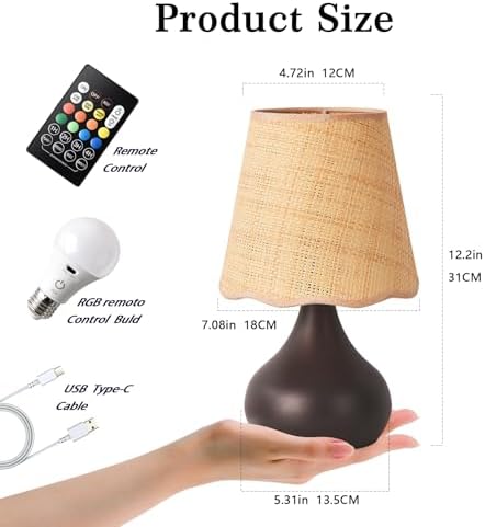 Cordless Table Lamp Rechargeable,Oil Rubbed Bronze Mini Cute Table Lamp for Nightstand, Battery Operated Small Table Lamp for Small Spaces for Kitchen Counter, Bookshelf, Bedside, Bedroom, Living Room - Image 2