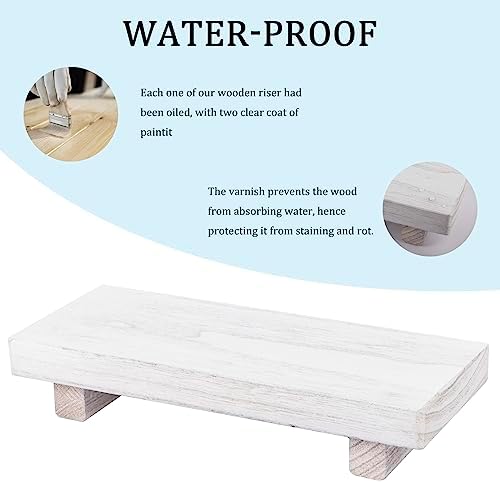 Wood Bathroom Tray Farmhouse Decor Kitchen Soap Holder, 8.7" X 3.6" White - Image 4