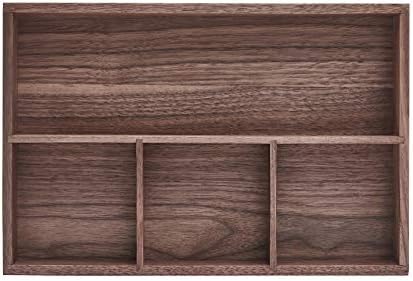 pandapark Wood Organizer Tray,Black Walnut,Desk & Drawer Storage Box (Walnut Master) - Image 3
