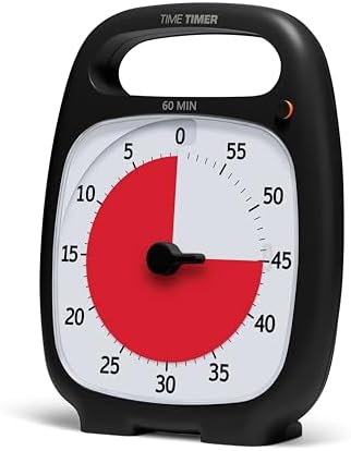TIME TIMER Plus 60 Minute Desk Visual Timer - Countdown Timer with Portable Handle for Classroom, Office, Homeschooling, Study Tool with Silent Operation (Charcoal) - Image 5