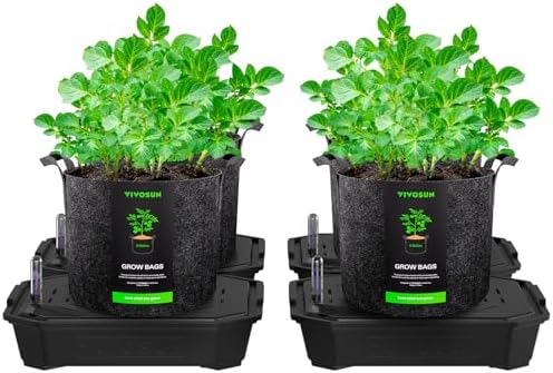 VIVOSUN 4-Pack FlexFeed Self-Watering Pots with Grow Bags, Auto Irrigation by VIVOSUN