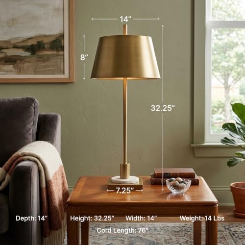 Signature Design by Ashley Fritzburn Metal Buffet Table Lamp, Gold - Image 2