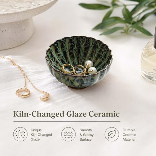 Glazed Ceramic Jewelry Dish Tray,Small Ring Holder Dish Jewelry Tray - Image 3