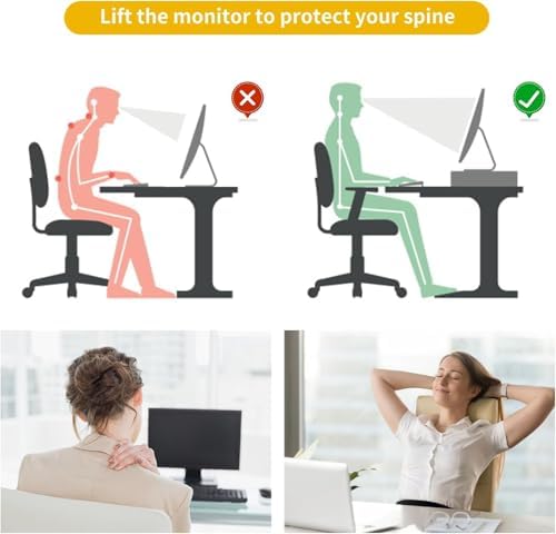 gianotter Desk Organizers and Accessories, Monitor Stand with Drawer and 2 Pen Holder, Desktop Organizer Suitable for Offices and Dormitories (Green) - Image 2