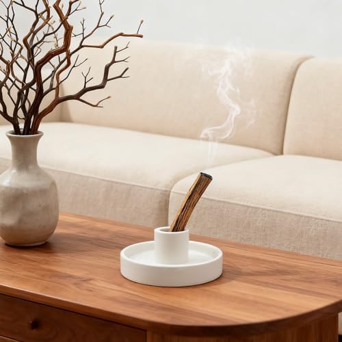 Palo Santo Holder, Ceramic Incense Stick Holder, Sage Holder for Yoga, Meditation, and Energy Cleansing, Unique Ceramic Incense Holder Gift for Palo Santo Sticks (White) - Image 6