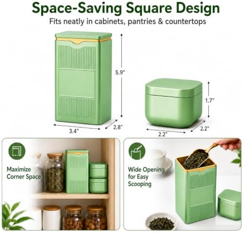 10 Pack Tea Tin with Airtight Lid, Tea containers for Loose Tea Storage - Image 2
