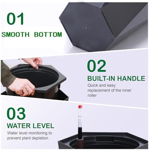 22.5" Tall Planters Set of 2, Self-Watering Planter, Outdoor Planters - Image 4
